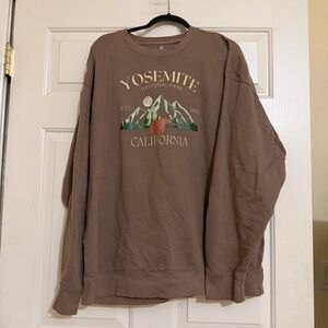 Cotton Heritage Brown Yosemite National Park Sweatshirt Unisex Size 2X XXL 2XL